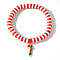 Christmas 304 Stainless Steel Enamel Charm Bracelets, Polymer Clay Heishi Beads Stretch Bracelets for Women, Colorful, Candy Cane, 6.89 inch(17.5cm)