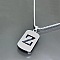 Rectangle with Laser Cut Letter 201 Stainless Steel Initial Pendant Necklaces, Stainless Steel Color, Letter Z, 23.62 inch(60cm)