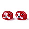 Handmade Gold Sand Lampwork Beads, Dog, Crimson, 11~12x15~17.5x14~15.5mm, Hole: 1.6~1.8mm