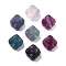 Natural Fluorite Beads, Square with Carved Flower, 14x14x7.5mm, Hole: 0.8mm