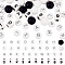 56Pcs Letter & Number Theme Silicone Beads Sets, Mixed Color, 11.5~15x2~4.5mm, Hole: 2mm