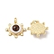 Brass Micro Pave Clear Cubic Zirconia Pendants, with Resin, Real 18K Gold Plated, Evil Eye Charms, Sienna, 17.5x20.5x6mm, Jump Ring: 6x1mm, Inner Diameter: 4mm