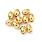 Brass Beads, Oval, Long-Lasting Plated, Lead Free & Cadmium Free, Rack Plating, Real 24K Gold Plated, 6x5mm, Hole: 1.6mm