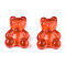 Transparent Resin Cabochons, Bear, Orange Red, 20x15x6~7mm