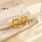 Alloy Stud Earrings, Hollow Heart, Golden, 28x21mm