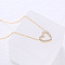 Minimalist Stainless Steel Crystal Rhinestone Heart Pendant Necklaces for Women, Golden