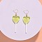 Stainless Steel Plastic Dangle Earrings, with Resin, Heart Candy, Golden, Champagne Yellow, 65x20mm