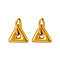 Stainless Steel Hoop Earrings, Golden, Triangle, 18.5mm
