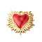 304 Stainless Steel Pendants, Sacred Heart, with Enamel, Golden, 22.5x24.5x3.5mm, Hole: 1.6mm