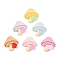 Opaque Resin Cabochons, Mushroom with Flower, Mixed Color, 26x25.5x9.5mm