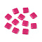 Opaque Acrylic Slide Charms, Square, Deep Pink, 5.2x5.2x2mm, Hole: 0.8mm