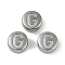 Anti-Tarnish 304 Stainless Steel Beads, Flat Round with Letter, Stainless Steel Color, Letter G, 7x3.8mm, Hole: 1.8mm