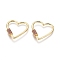 Brass Micro Pave Cubic Zirconia Screw Carabiner Lock Charms, for Necklaces Making, Heart, Golden, Camellia, 31x31x3mm