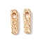 Brass Pendants, Rectangle, Real 18K Gold Plated, 16x4.5x2.5mm, Hole: 4x2.5mm