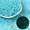 6/0 Luminous Glass Seed Beads, Round Hole, Frosted Inside Colours, Glow in the Dark, Rondelle, Cyan, 4.5x3.5mm, Hole: 1.5mm, about 4500pcs/pound