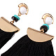 Trendy Women's Sector Tassel Dangle Earrings EJEW-N0020-018D-2