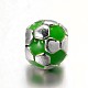 Football Alloy Enamel European Beads X-MPDL-L013-02-2