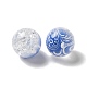 Perles acryliques craquelées peintes en spray bicolore OACR-G029-02H-2