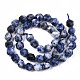 Natürliche blaue Fleck Jaspis Perlen Stränge G-S368-009B-2