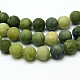 Chapelets de perles rondes en jade taiwan mat naturel X-G-M248-4mm-02-1
