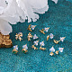 Fashewelry 12 pz 6 risultati dell'orecchino della vite prigioniera in ottone con micro pavé di zirconi cubici KK-FW0001-10-7