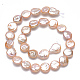 Naturales keshi abalorios de perlas hebras PEAR-S015-004A-2