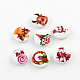 2-Hole Printed Wooden Buttons for Christmas X-BUTT-R033-012-1