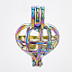 Plated Alloy Bead Cage Pendants PALLOY-S119-064-1