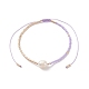Set di braccialetti di perline intrecciate con perle naturali e semi di vetro da 5 pz 5 colori per donna BJEW-JB08888-4