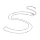 Collar de cadena tipo cable plano de plata de primera ley con baño de rodio NJEW-A011-01B-P-2