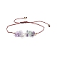 4 pièces 4 puces de style bracelets de perles mélangées naturelles serties de perles en laiton BJEW-JB07987-02-4