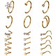 21 Stück 21 Stil klare Zirkonia Blume & flache runde & herzförmige Nasenstecker & Ringe Set JX527C-1