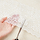Fingerinspire 180mm breiter elastischer Besatzstoff 9m dehnbares Spitzenband (weiß) mit Blumenmuster für Brauthochzeitsdekorationen EW-WH0003-02B-6
