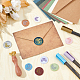 CRASPIRE Clock Wax Seal Stamp 25mm Removable Brass Head Vintage Gear Sealing Wax Stamp with Wooden Handle for Wedding Envelopes Invitations Gift Cards Decoration AJEW-WH0412-0020-4