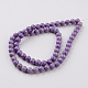 Dyed Natural Fossil Beads Strands G-E328-6mm-22-3