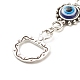 Alliage et verre bleu turc mauvais œil pendentif décoration HJEW-I008-02AS-5
