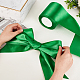 Olycraft 22m cinta de raso verde Cinta de raso plana de 10cm de ancho cinta de raso de doble cara cinta para ramo de novia cinta de poliéster verde para envolver regalos decoración de boda manualidades diy OCOR-WH0060-81A-3