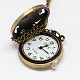 Antique Bronze Alloy Windmill Design Openable Pendant Pocket Watch Necklaces with Iron Chains X-WACH-M010-04-3