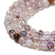 Hilos de perlas de cuarzo rutilado púrpura natural G-A097-A09-02-4