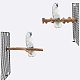 ウッドパーチ鳥プラットフォーム  オウムスタンド遊び場ケージアクセサリー  小さな動物のコニュア運動おもちゃ  バリーウッド  11.8~31x2.3~4cm  4個/セット AJEW-GA0001-30-7