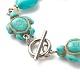 Bracelet en perles synthétiques turquoise (teint) coeur et tortue BJEW-JB07302-02-5