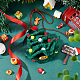 かぎ針編みのクリスマス ツリー ハンギング ペンダントの装飾  自動車のバックミラーと車のインテリア吊り下げアクセサリー用  濃い緑  370~430mm HJEW-WH0007-14-5
