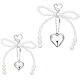 2 шт. 2 стиля подвеска из искусственного жемчуга в форме сердца и банта HJEW-BBC0001-04-1