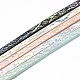 フラット片面模造レザーコード  ヘビの模様  ミックスカラー  3x2mm  約1.31ヤード（1.2m）/連 X-LC-T002-06-1