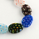 Oval Handmade Millefiori Glass Beads LK-R004-23-1