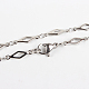 Rhombus 304 Stainless Steel Chain Necklaces and Bracelets Sets STAS-P047-46-4