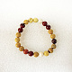 Bracelets extensibles de perles en mokaite naturel BJEW-F203-07-2