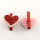 Valentines Ornaments DIY Wood Craft Ideas Photo Wall Decorations Heart Shaped Wooden Clothespins Postcard Paper Clips X-AJEW-Q078-03-2