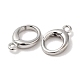 Rhodium Plated 925 Sterling Silver Twister Clasp STER-D006-14P-2
