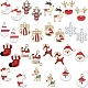 SUNNYCLUEアロイエナメルペンダント  クリスマスのために  混合図形  ミックスカラー  30個/箱 ENAM-SC0001-27-1